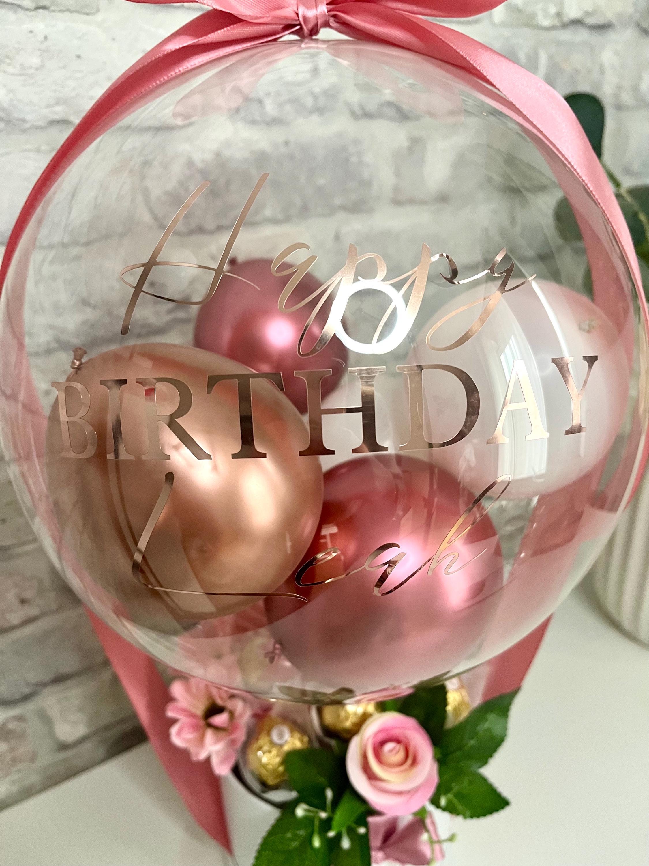 Personalised Birthday Balloon & Flower Basket