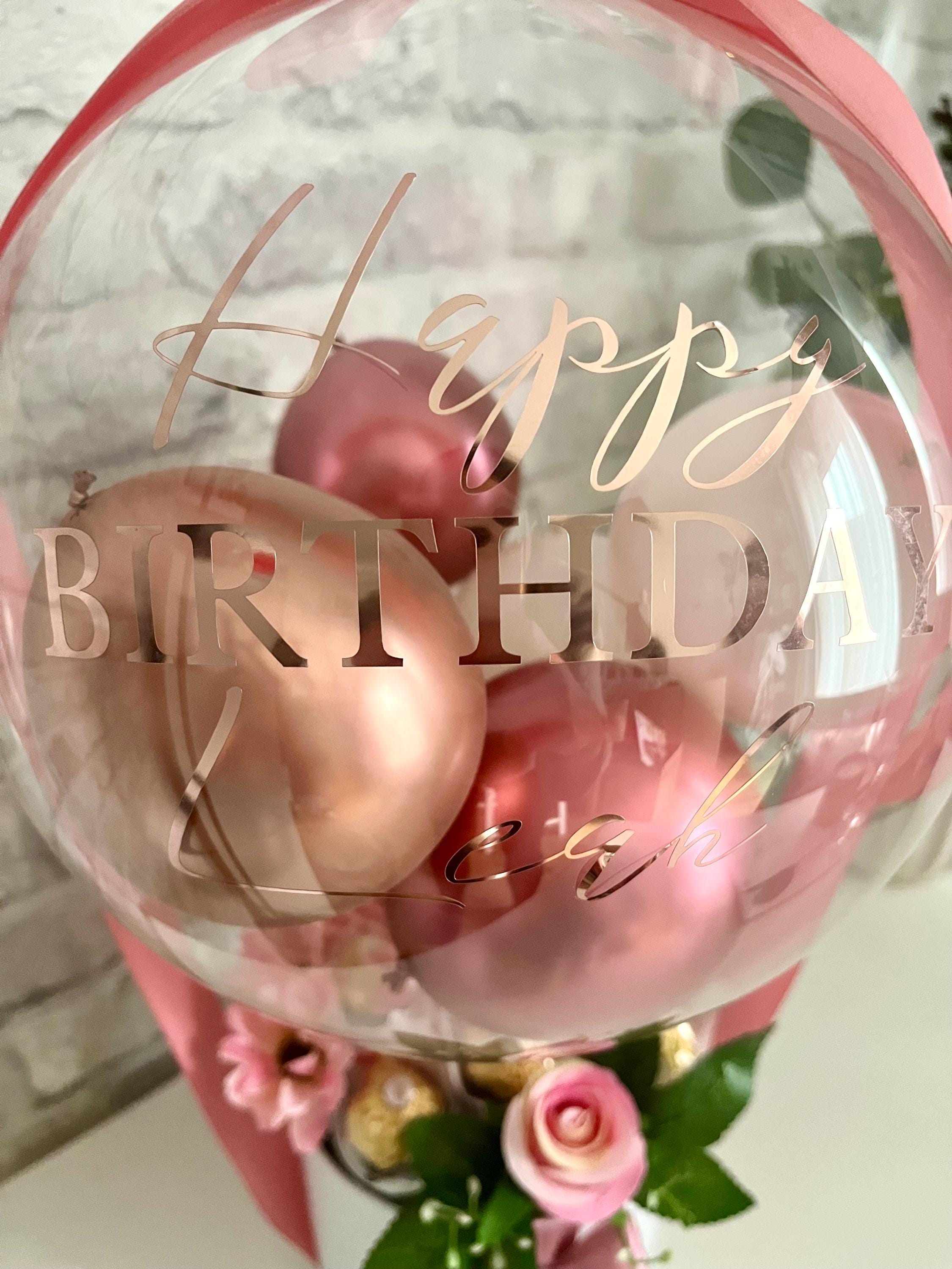 Personalised Birthday Balloon & Flower Basket