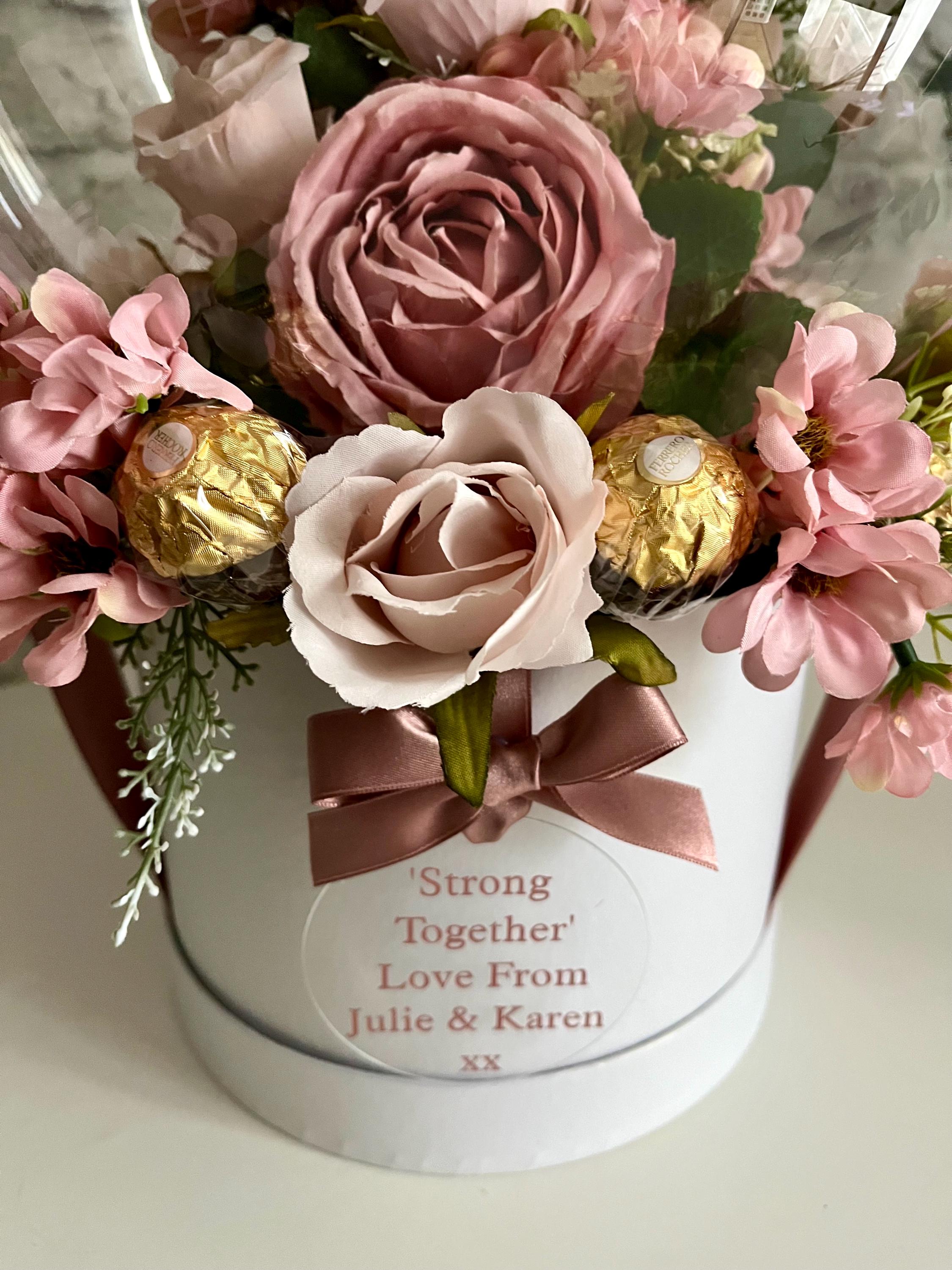 Personalised Pink Flower in Balloon Bouquet