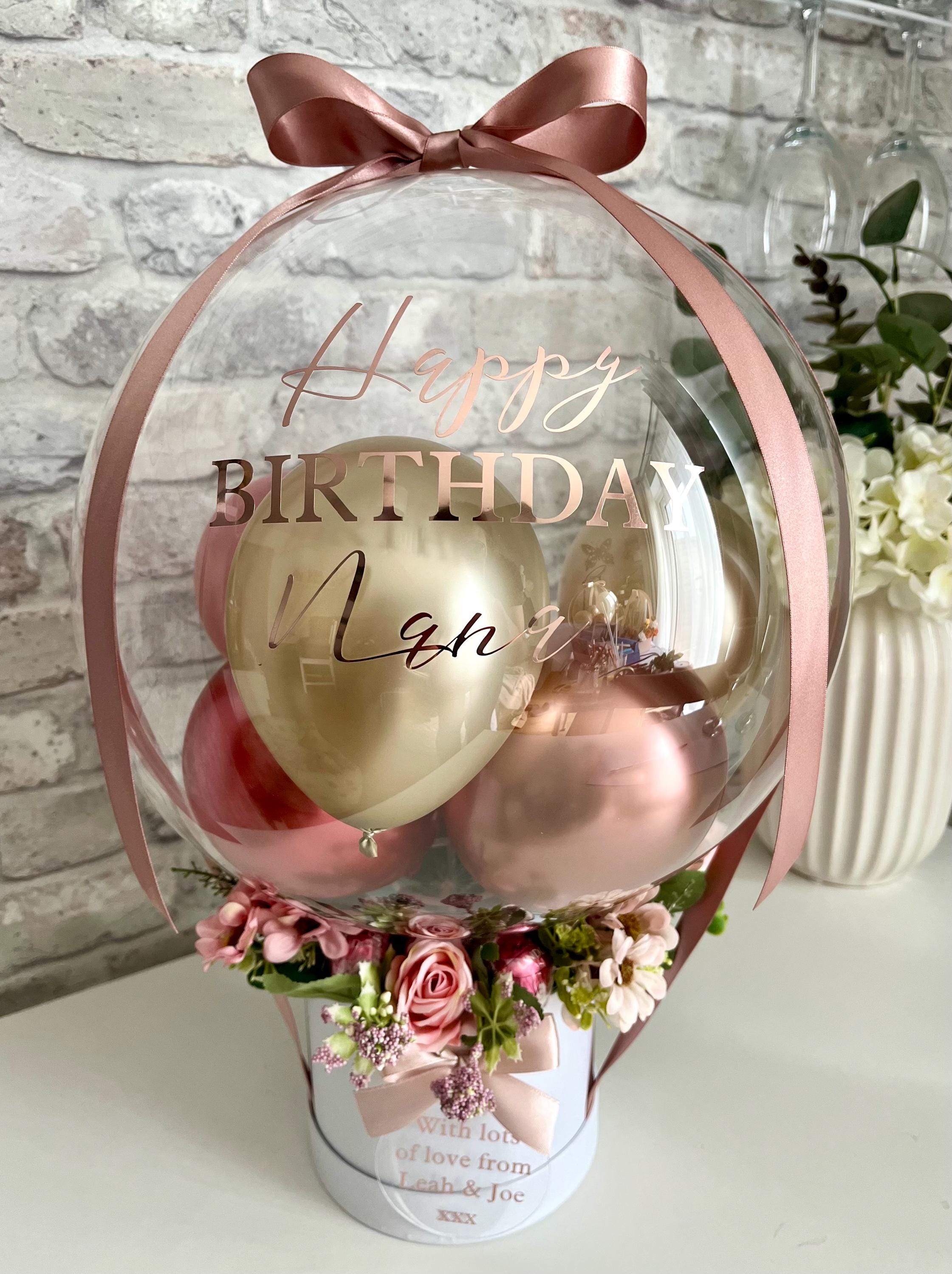 Personalised Birthday Balloon & Flower Basket