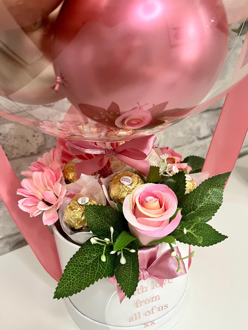 Personalised Birthday Balloon & Flower Basket