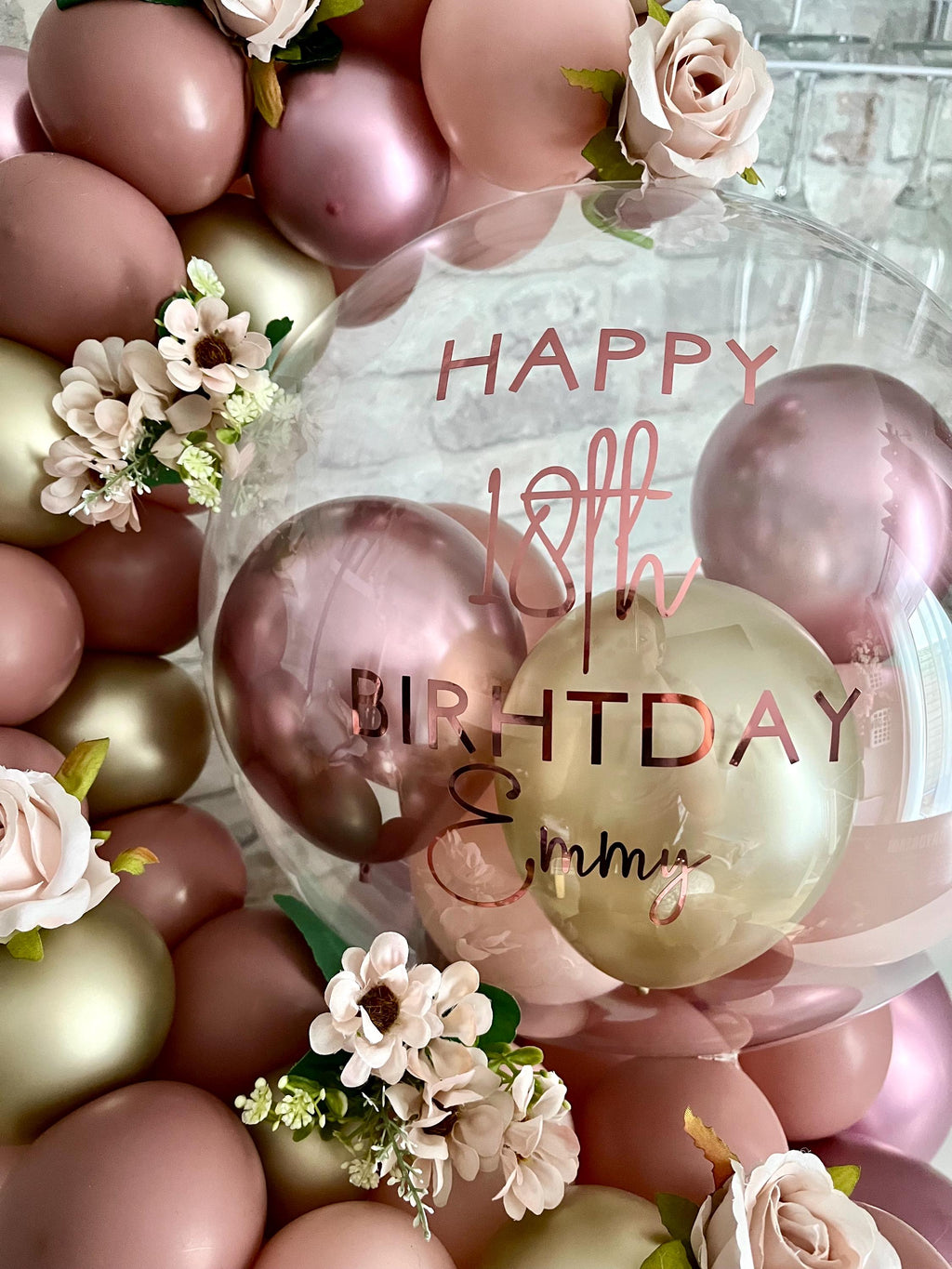 Personalised Birthday Balloon Bubble Hug Garland