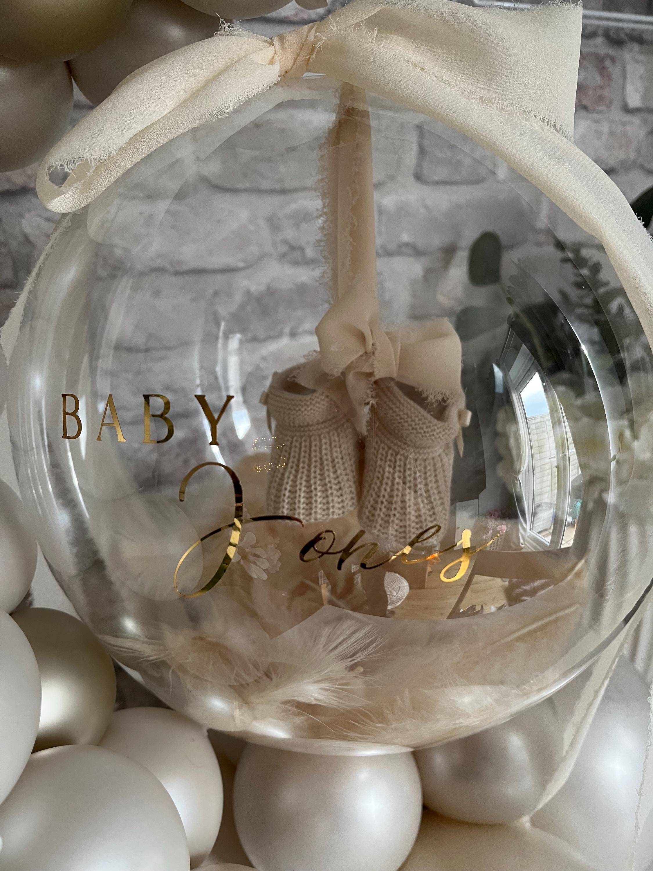 Personalised Baby Shower & New Baby Bootees Bubble Hug