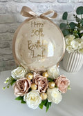 Nude & Soft Pink balloon flower box with chocolates