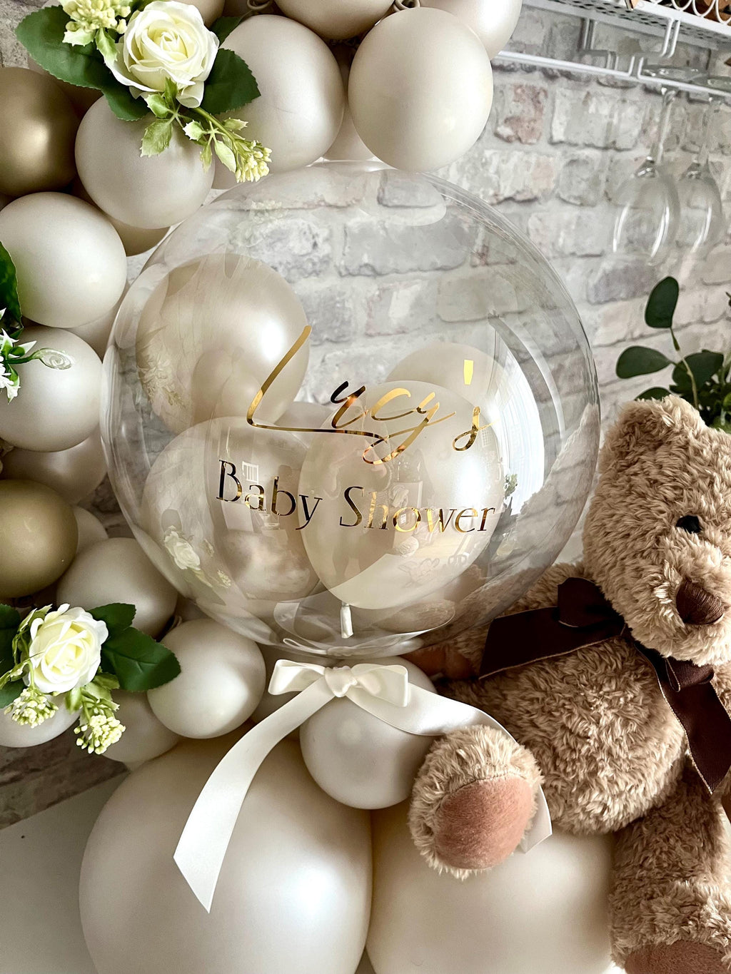 Personalised Large Baby Shower Teddy Bear Balloon Garland Centre Piece