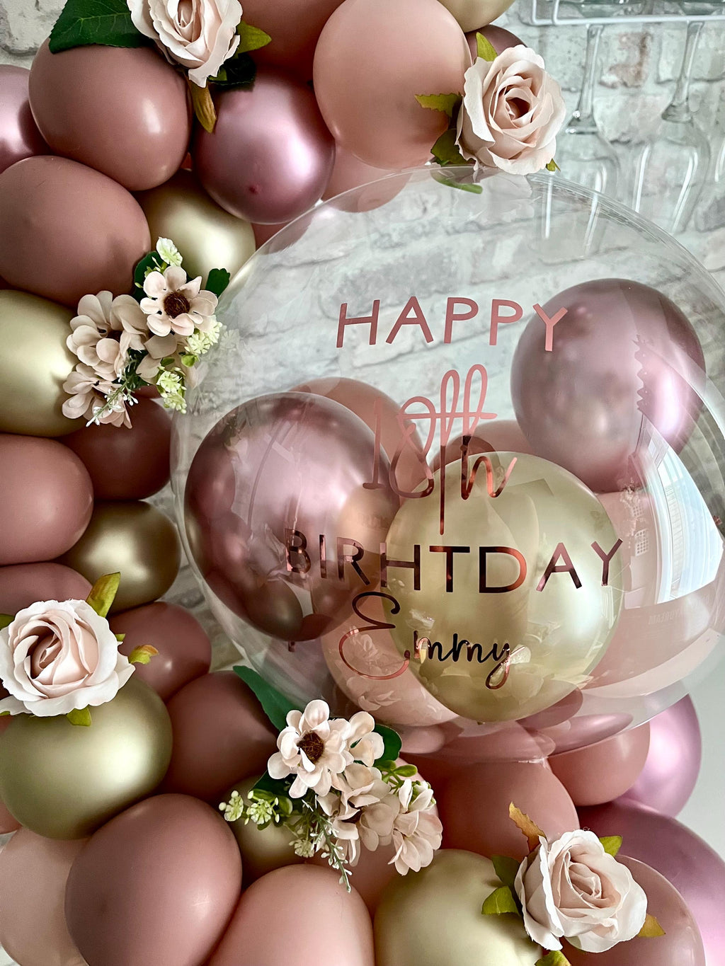 Personalised Birthday Balloon Bubble Hug Garland
