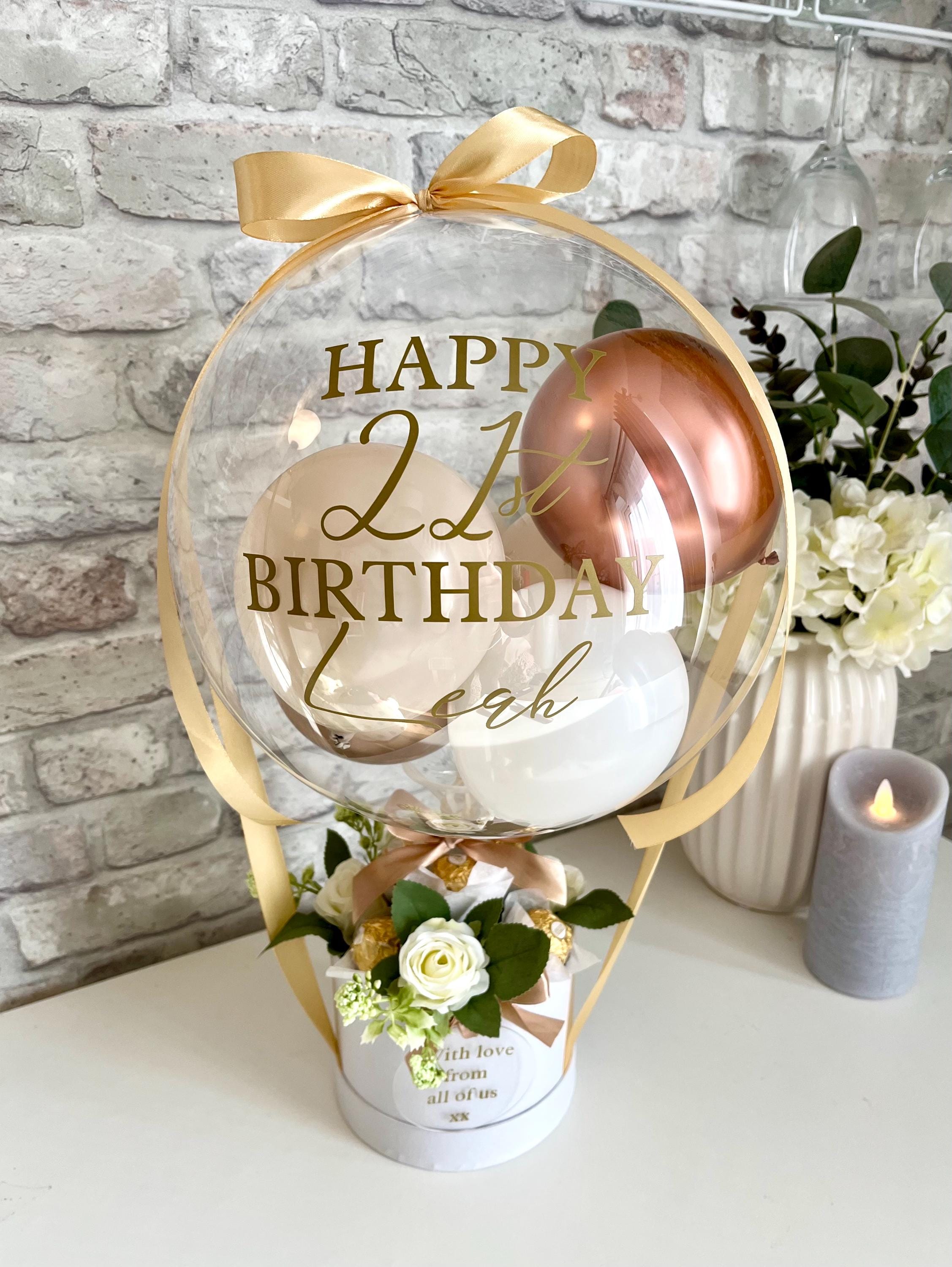 Personalised Birthday Balloon & Flower Basket
