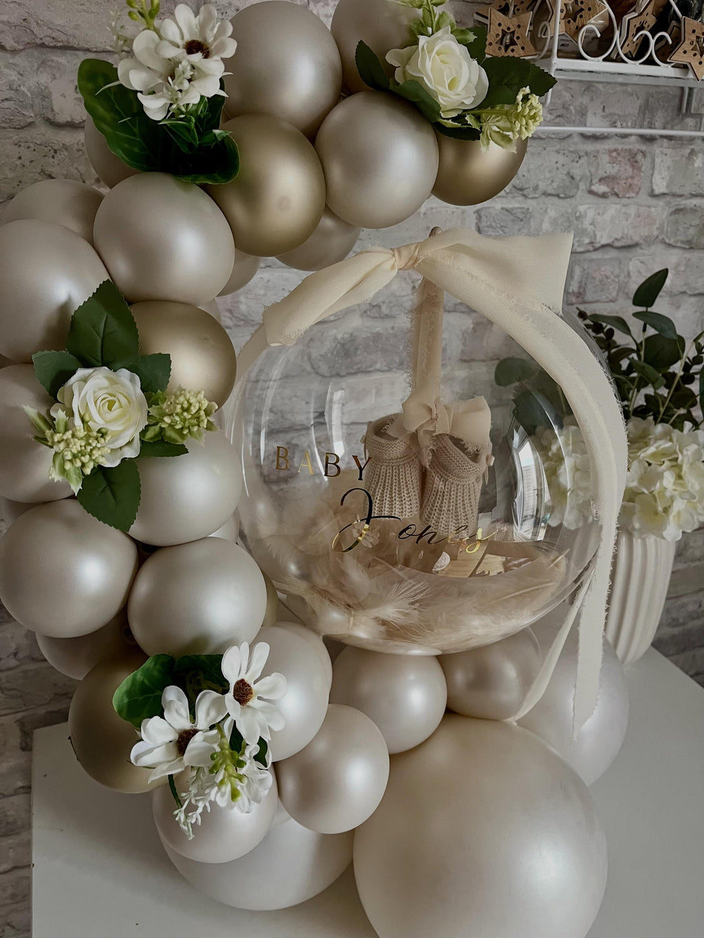 Personalised Baby Shower & New Baby Bootees Bubble Hug